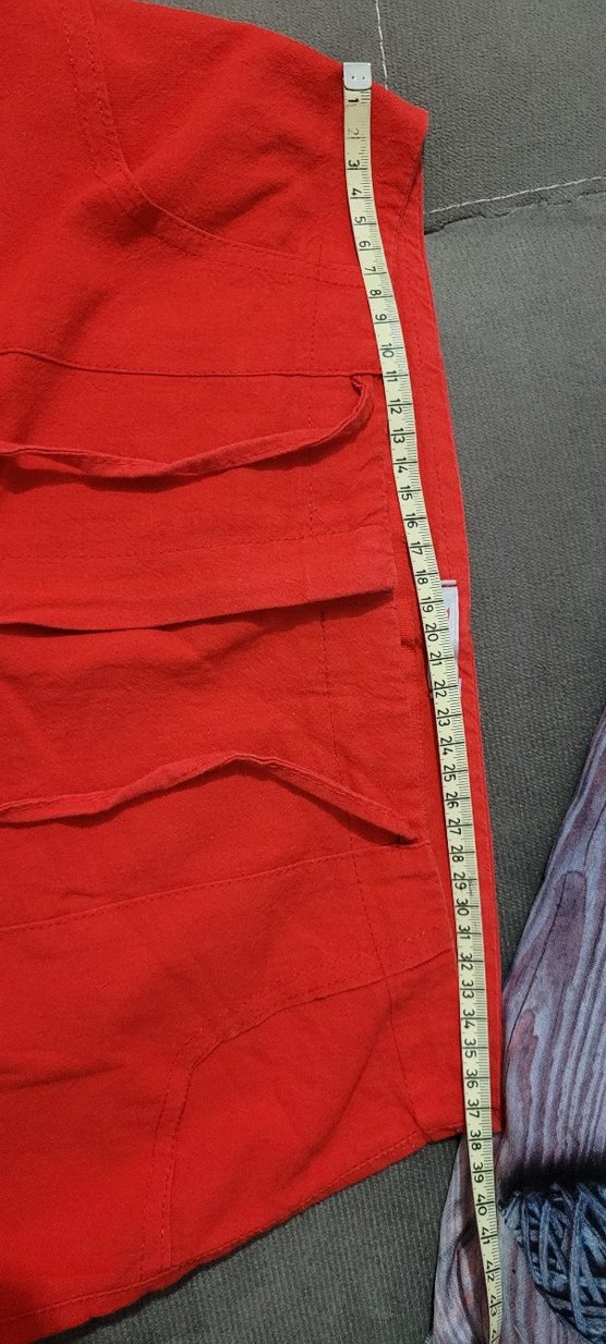 Kırmızı Kadın Keten Pantolon - Görsel 4