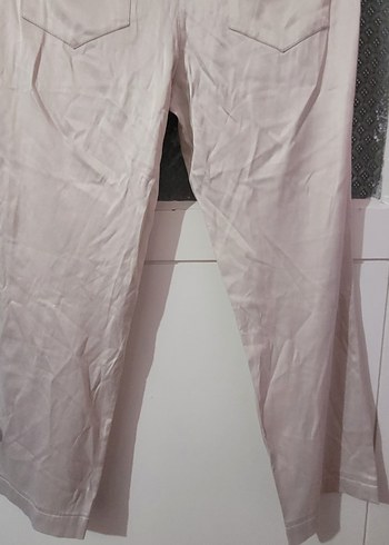 krem Kadın saten Normal Boy Pantolon - Görsel 2