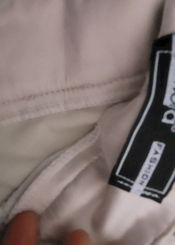 krem Kadın saten Normal Boy Pantolon - Görsel 4