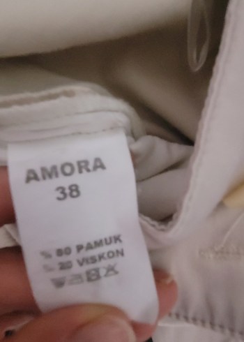 krem Kadın saten Normal Boy Pantolon - Görsel 5