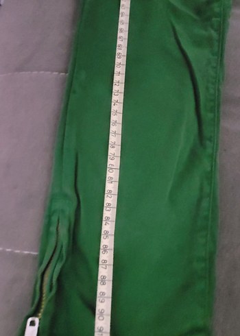 Yeşil Kadın Pantolon paça fermuarli - Görsel 7