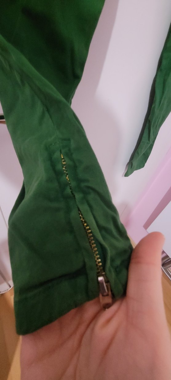 Yeşil Kadın Pantolon paça fermuarli - Görsel 3