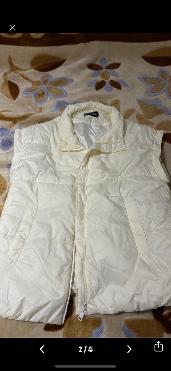 Krem be blue Kadın Şişme Yelek - Görsel 5