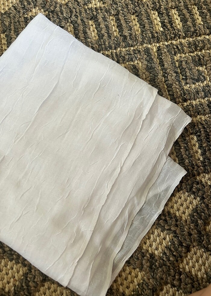 Bambu kraş beyaz şal - Görsel 2