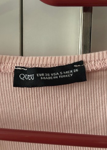 Zara V Yakalı Pembe Kısa Crop Top