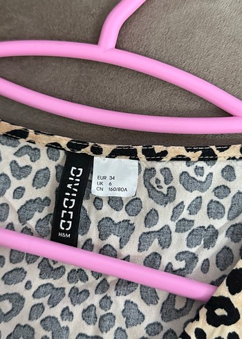 H&M Leopar Desenli mini elbise