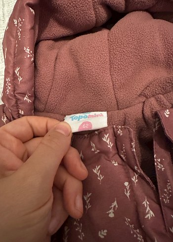 Bordo Bebek Tulum, Kapüşonlu, Desensiz - Görsel 3