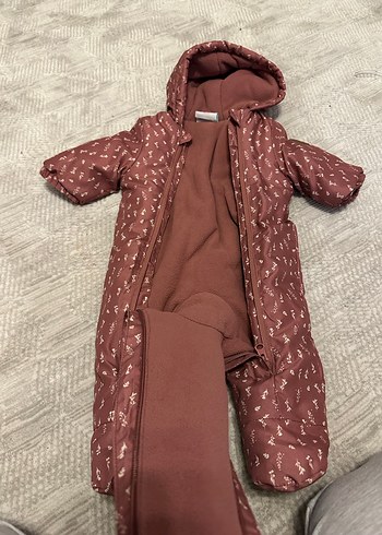 Bordo Bebek Tulum, Kapüşonlu, Desensiz - Görsel 2