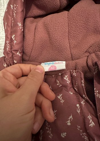 Bordo Bebek Tulum, Kapüşonlu, Desensiz - Görsel 4