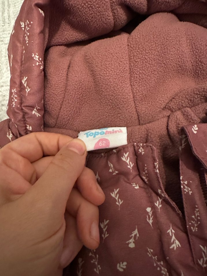 Bordo Bebek Tulum, Kapüşonlu, Desensiz - Görsel 3