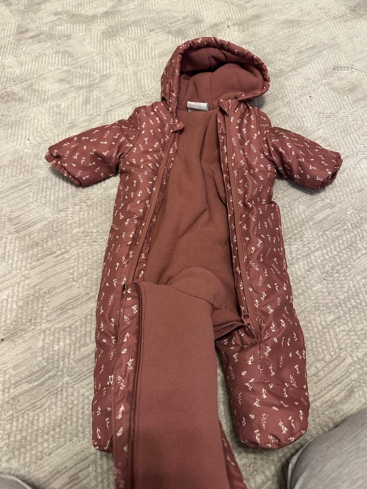 Bordo Bebek Tulum, Kapüşonlu, Desensiz - Görsel 2