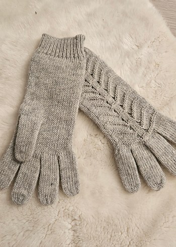 Gri Örgü Bohem Kadın Eldiveni - Görsel 2