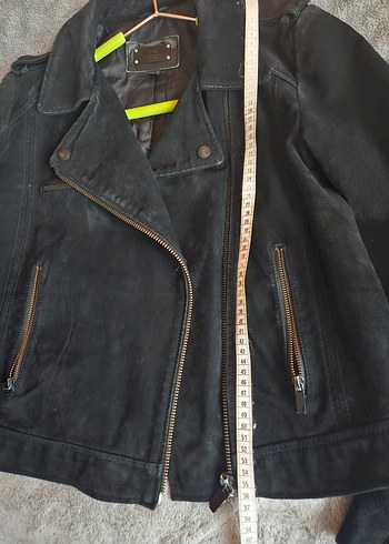 mango Siyah Süet Biker Kadın Deri Ceket - Görsel 4