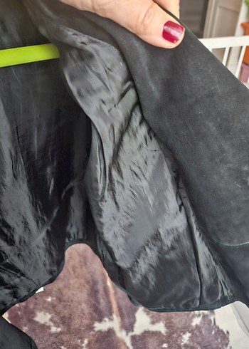 mango Siyah Süet Biker Kadın Deri Ceket - Görsel 10