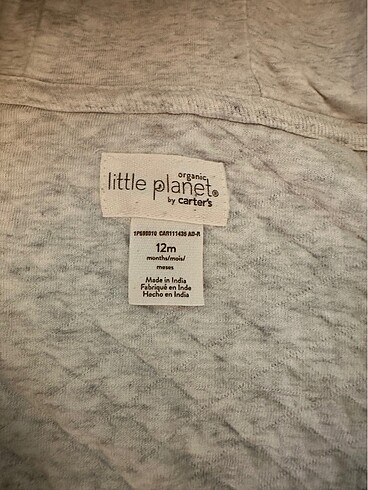 1 Yaş Beden Carters Little Planet Org.Pamuk Tulum
