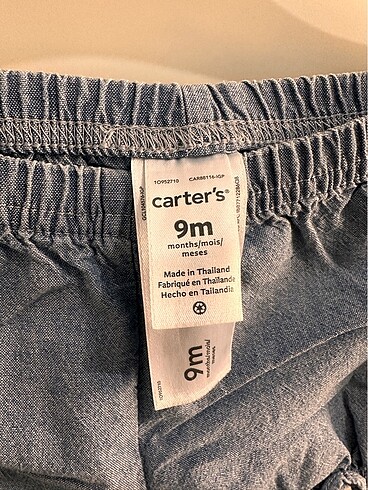 9 Ay Beden mavi Renk Carters 2 Li Takım