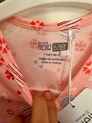 3 Yaş Beden HelloBaby Pijama Tulum