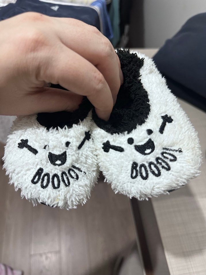 Gri Nakışlı Kız Çocuk Sıcak Ev Terliği - Görsel 2