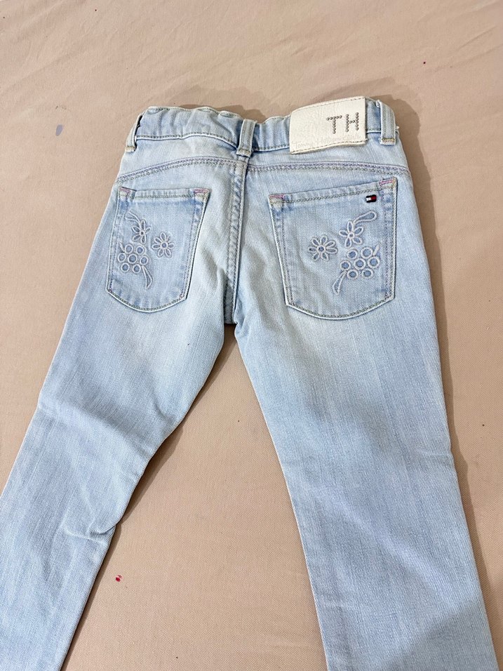KıZ çocuk Mavi Tie-Dye Denim Pantolon - Görsel 4