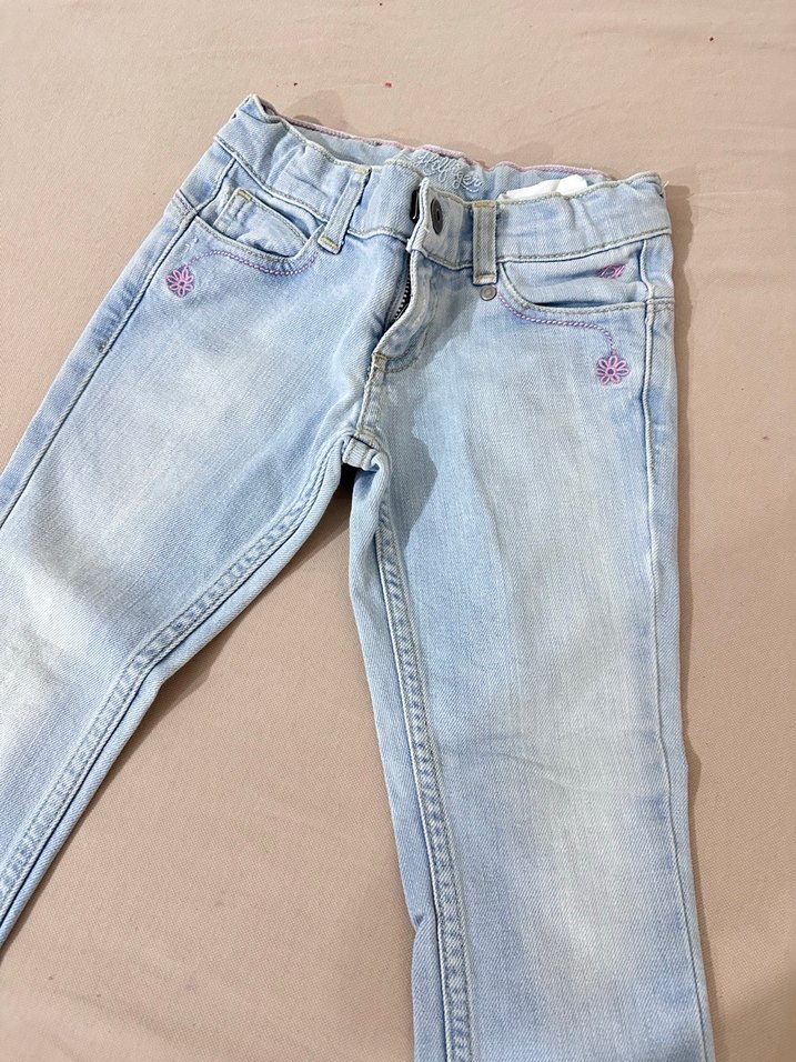 KıZ çocuk Mavi Tie-Dye Denim Pantolon - Görsel 3