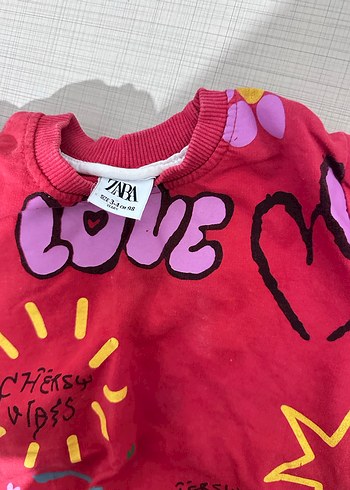 Mor Baskılı Kız Sweatshirt - Görsel 2