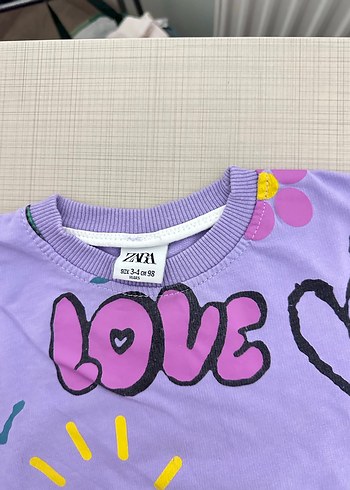 Mor Baskılı Kız Sweatshirt - Görsel 5