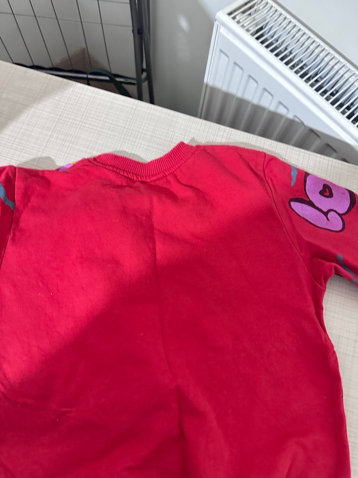 Mor Baskılı Kız Sweatshirt - Görsel 4