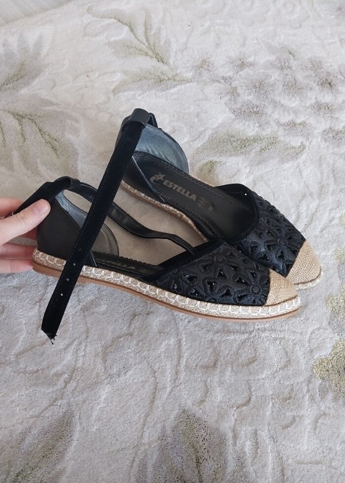 Hasır detay sandalet - Görsel 3