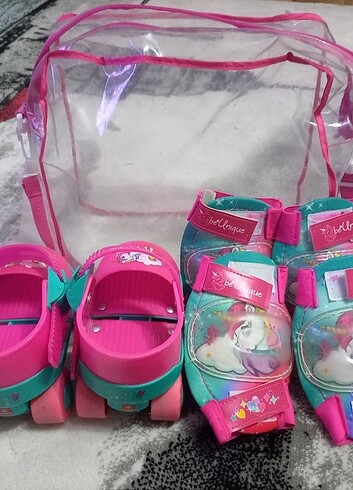 28 Beden pembe Renk Unicorn dört tekerli alıştırma pateni