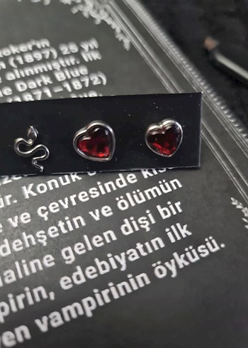 Beden siyah Renk Siyah Gotik Punk Küpe Seti