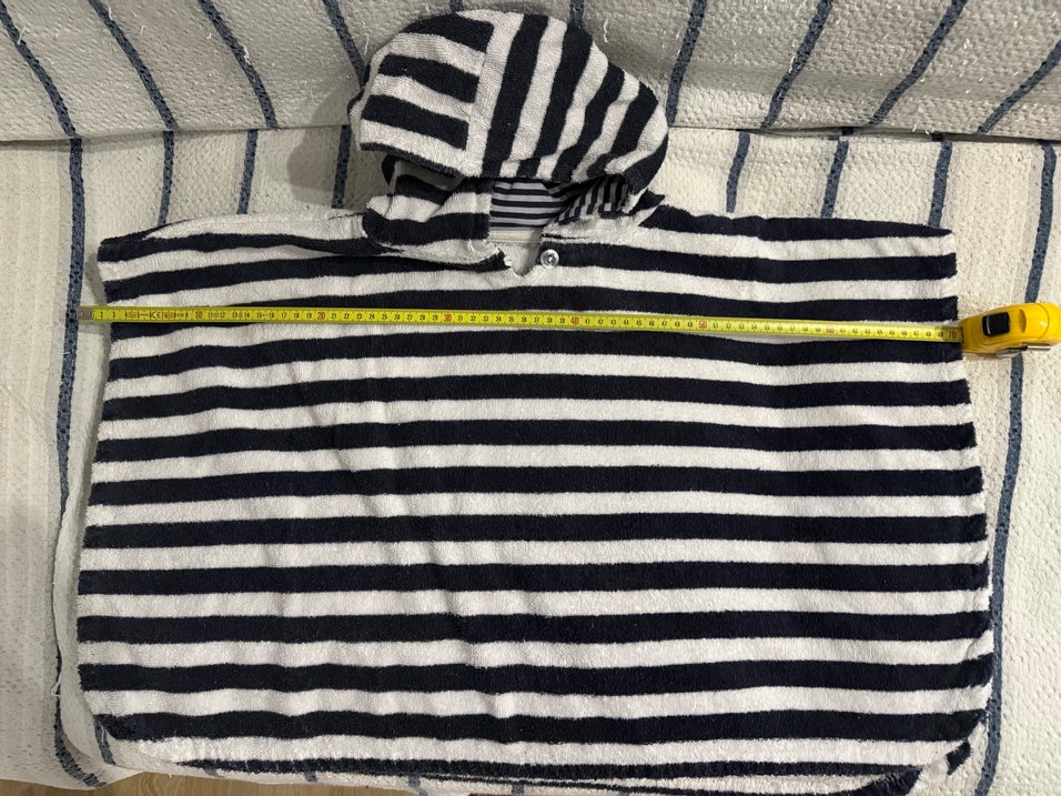 Çizgili Kapüşonlu Erkek Çocuk Bornozu - Görsel 5