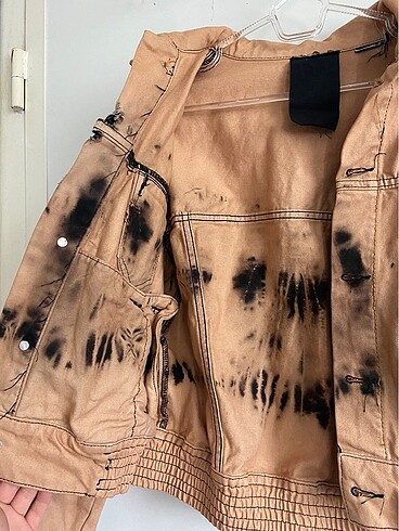s Beden çeşitli Renk Vintage hippie yıkama batik kot ceket