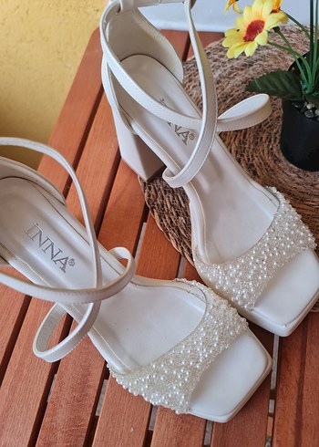 Diğer Nikah abiye için (sedef) beyazı incili Platfom topuklu ayakkabı