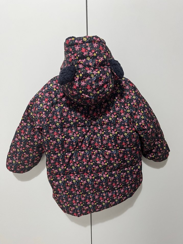 Koton Çiçek Desenli Kapüşonlu Kız Mont - Görsel 3