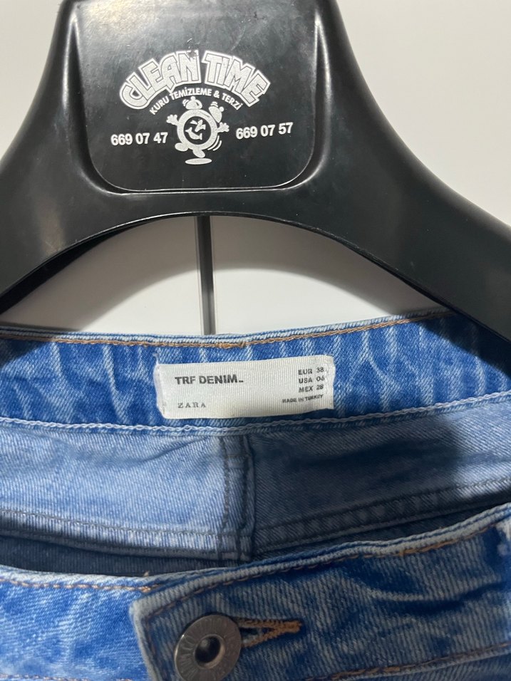 Zara Rahat Kesim Mavi Kadın Kot Pantolon - Görsel 2