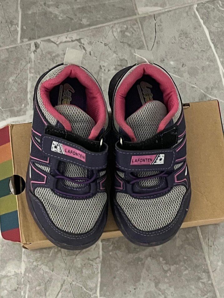 Kız Çocuk Mor Gri Spor Ayakkabı Velcro - Görsel 3