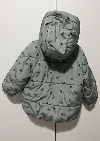 Zara Kız Çocuk Gri Kapüşonlu Nakışlı Mont - Görsel 3