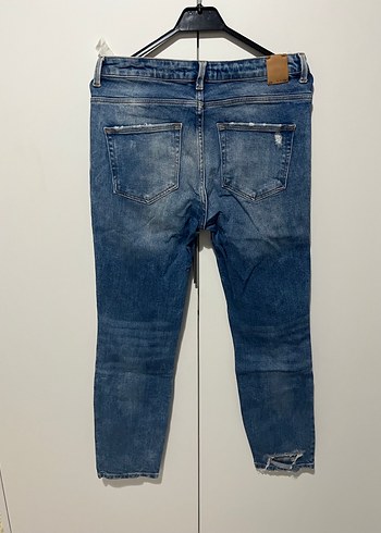 Zara Kadın Mavi Bol Kesim Denim Pantolon - Görsel 3
