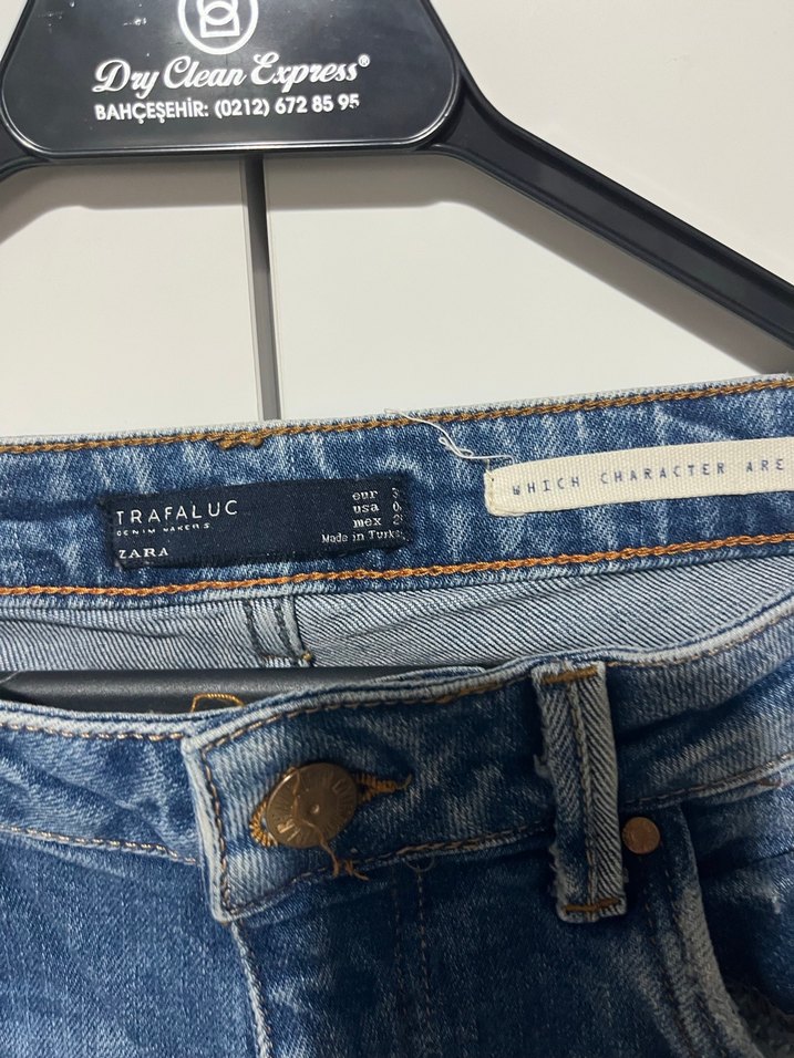 Zara Kadın Mavi Bol Kesim Denim Pantolon - Görsel 2