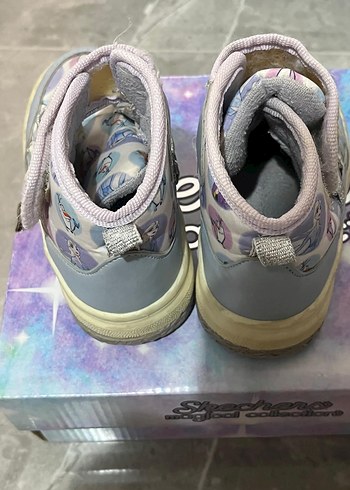 Kız Çocuk Mavi Elsa Desenli Bağcıksız Street Wear Spor Ayakkabı - Görsel 3