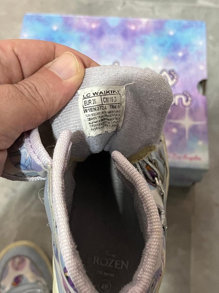 Kız Çocuk Mavi Elsa Desenli Bağcıksız Street Wear Spor Ayakkabı - Görsel 4