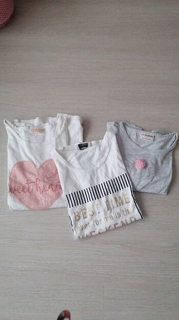 3 tshirt lcw kız çocuk