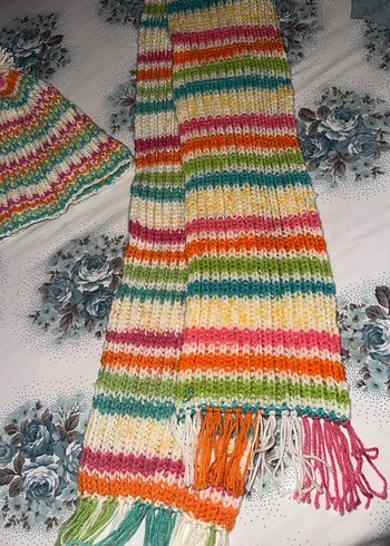 Renkli Örgü Kadın Bere - Görsel 2