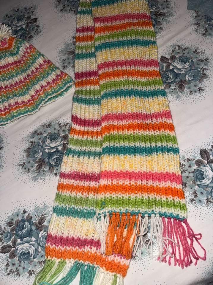 Renkli Örgü Kadın Bere - Görsel 2