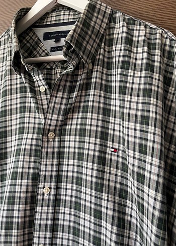 Tommy Hilfiger Yeşil Ekose Pamuklu Erkek Gömlek