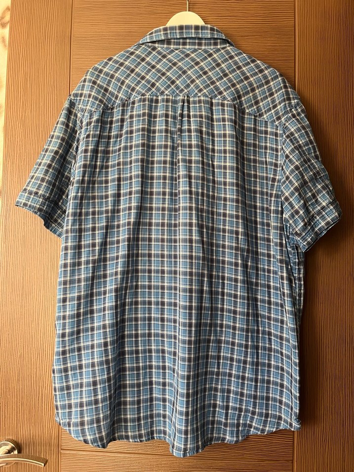Erkek Mavi Ekose Kısa Kollu Gömlek - Görsel 4