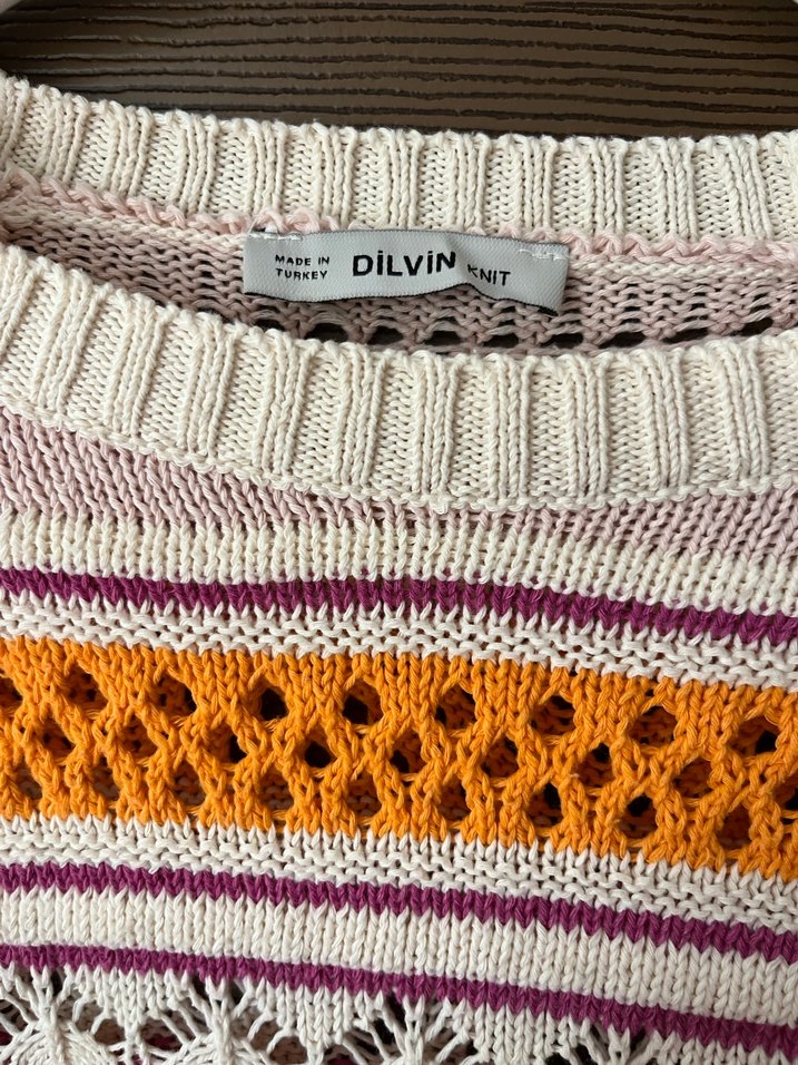 Bohem Çok Renkli Örgü Kadın Kazak - Görsel 2