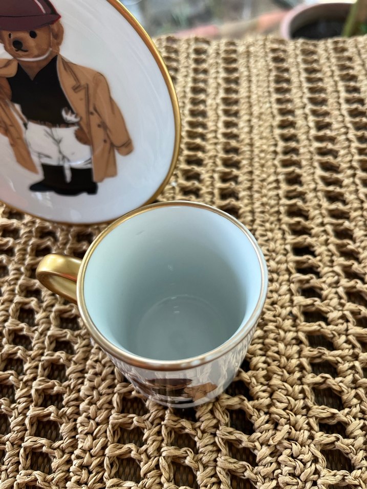 Kahverengi Temalı Ayıcık Desenli Fincan ve Tabak - Görsel 3