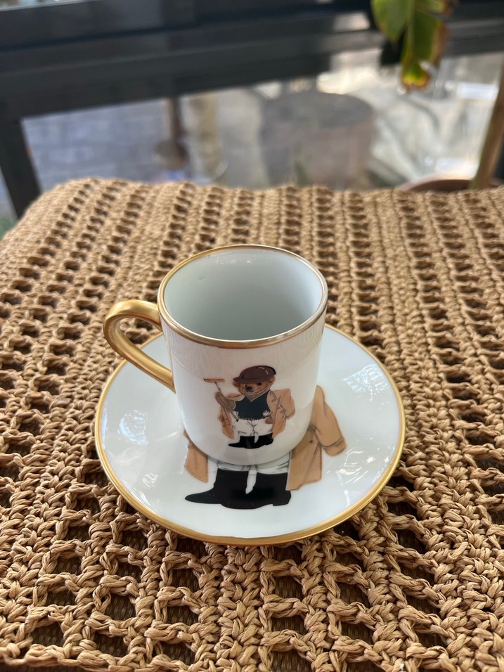 Kahverengi Temalı Ayıcık Desenli Fincan ve Tabak - Görsel 4