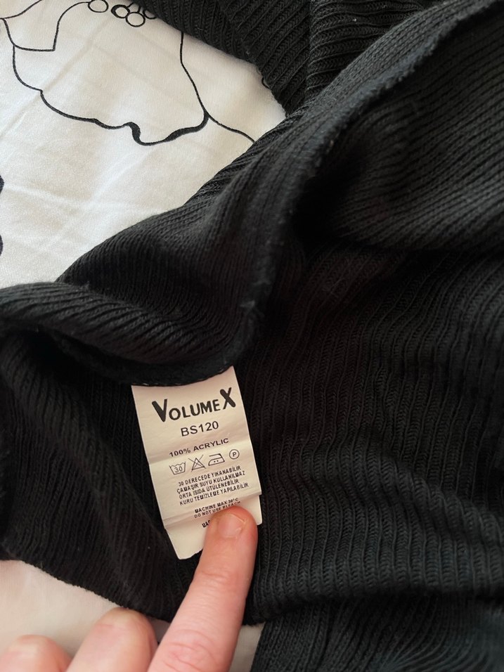 Siyah Asimetrik Yaka Triko Kadın Kazak - Görsel 4